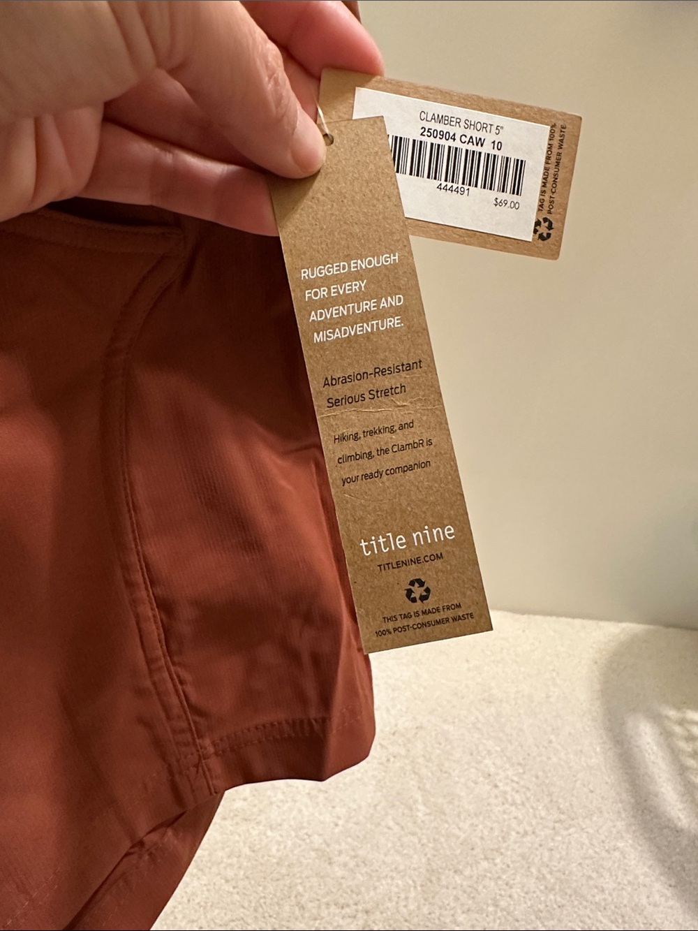 NWT Title Nine Women’s Rust Clamber 5” Shorts - size 10 - Picture 4 of 5
